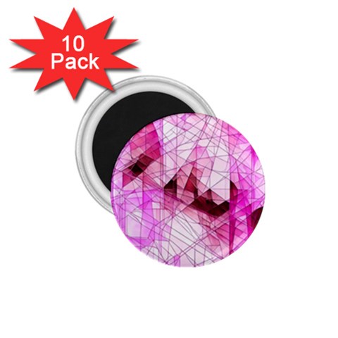 Pink Abstract Lineart 1.75  Magnets (10 pack)  from ArtsNow.com Front