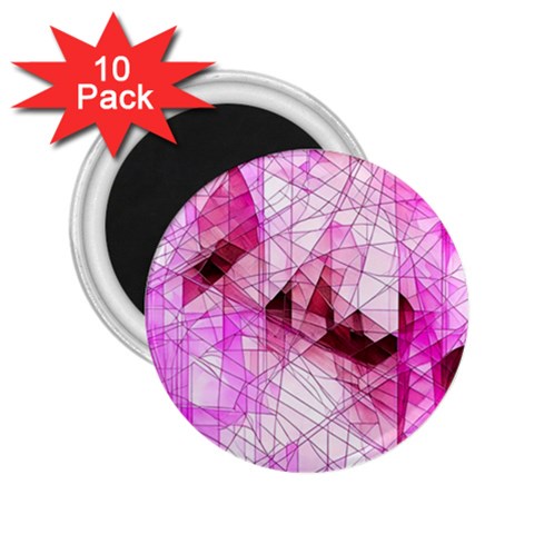 Pink Abstract Lineart 2.25  Magnets (10 pack)  from ArtsNow.com Front