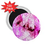 Pink Abstract Lineart 2.25  Magnets (100 pack) 