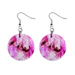 Pink Abstract Lineart Mini Button Earrings