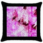 Pink Abstract Lineart Throw Pillow Case (Black)