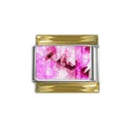 Pink Abstract Lineart Gold Trim Italian Charm (9mm)