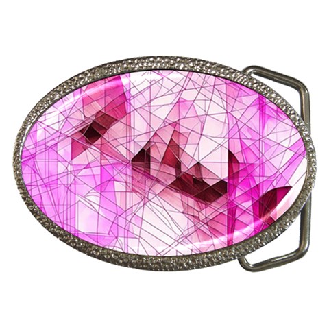 Pink Abstract Lineart Belt Buckles from ArtsNow.com Front