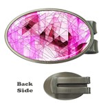 Pink Abstract Lineart Money Clips (Oval) 