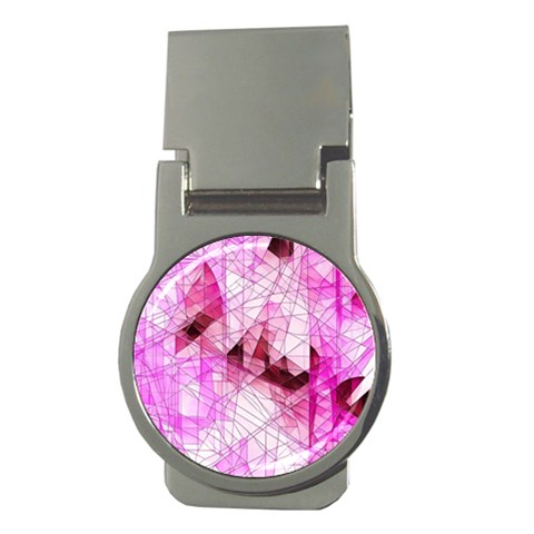 Pink Abstract Lineart Money Clips (Round)  from ArtsNow.com Front