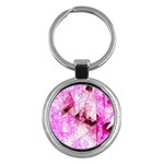 Pink Abstract Lineart Key Chain (Round)