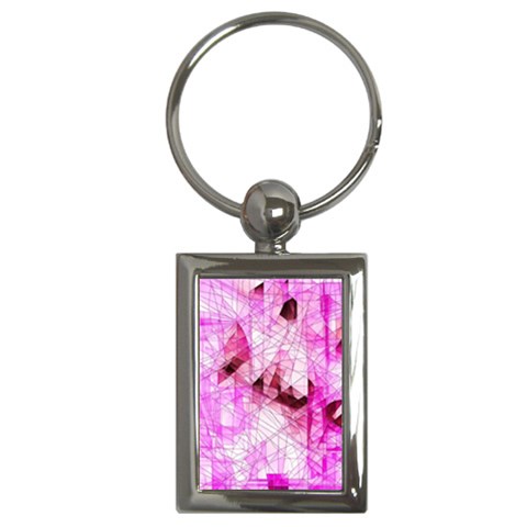 Pink Abstract Lineart Key Chain (Rectangle) from ArtsNow.com Front