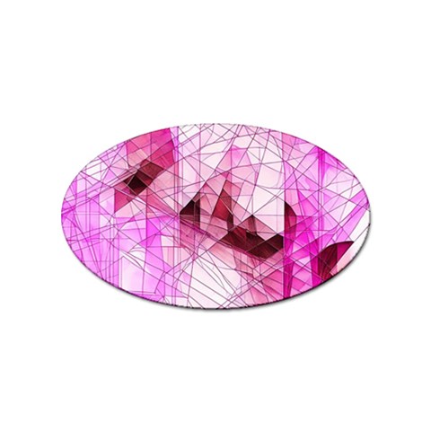 Pink Abstract Lineart Sticker (Oval) from ArtsNow.com Front