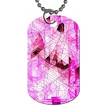 Pink Abstract Lineart Dog Tag (One Side)