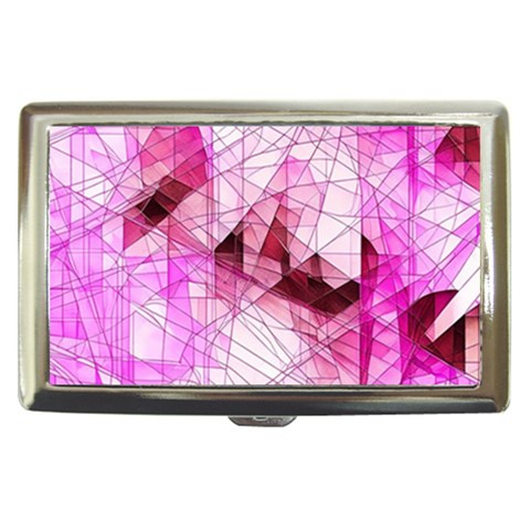 Pink Abstract Lineart Cigarette Money Case from ArtsNow.com Front