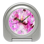 Pink Abstract Lineart Travel Alarm Clock