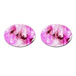 Pink Abstract Lineart Cufflinks (Oval)