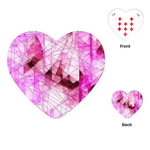 Pink Abstract Lineart Playing Cards Single Design (Heart) from ArtsNow.com Front