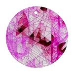 Pink Abstract Lineart Round Ornament (Two Sides)