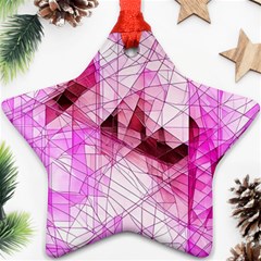 Pink Abstract Lineart Star Ornament (Two Sides) from ArtsNow.com Front