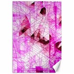 Pink Abstract Lineart Canvas 12  x 18 