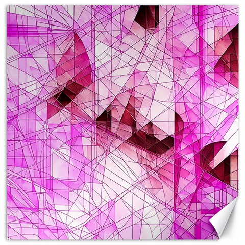 Pink Abstract Lineart Canvas 16  x 16  from ArtsNow.com 15.2 x15.41  Canvas - 1