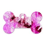 Pink Abstract Lineart Dog Tag Bone (One Side)