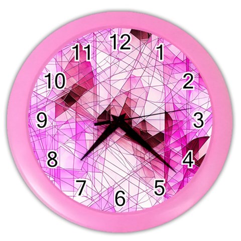 Pink Abstract Lineart Color Wall Clock from ArtsNow.com Front