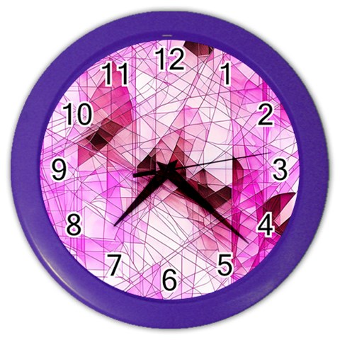 Pink Abstract Lineart Color Wall Clock from ArtsNow.com Front