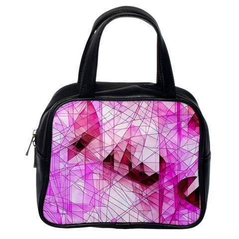 Pink Abstract Lineart Classic Handbag (One Side) from ArtsNow.com Front