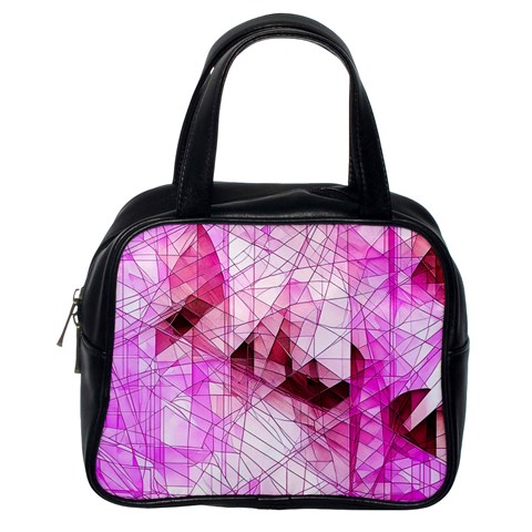 Pink Abstract Lineart Classic Handbag (Two Sides) from ArtsNow.com Back