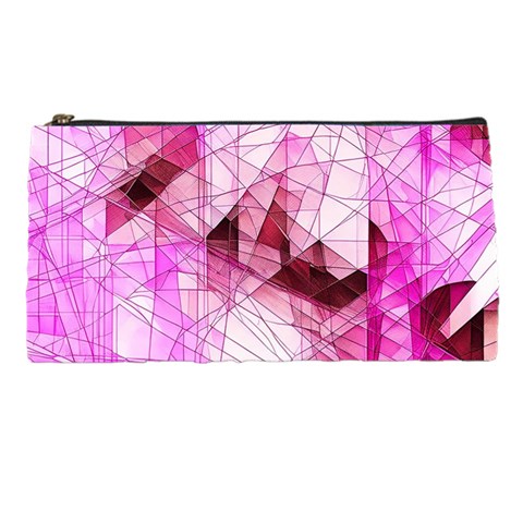 Pink Abstract Lineart Pencil Case from ArtsNow.com Front