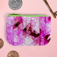 Pink Abstract Lineart Mini Coin Purse from ArtsNow.com Front