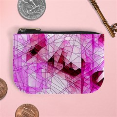 Pink Abstract Lineart Mini Coin Purse from ArtsNow.com Front