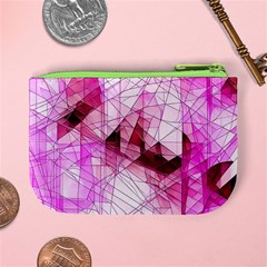 Pink Abstract Lineart Mini Coin Purse from ArtsNow.com Back