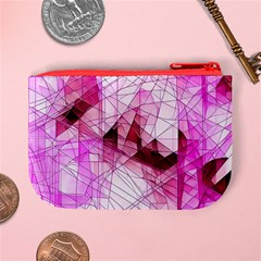 Pink Abstract Lineart Mini Coin Purse from ArtsNow.com Back