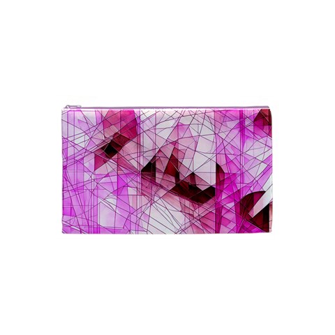 Pink Abstract Lineart Cosmetic Bag (Small) from ArtsNow.com Front