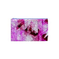 Pink Abstract Lineart Cosmetic Bag (Small) from ArtsNow.com Front