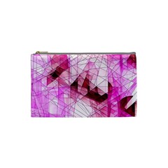 Pink Abstract Lineart Cosmetic Bag (Small) from ArtsNow.com Front