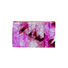 Pink Abstract Lineart Cosmetic Bag (Small) from ArtsNow.com Back