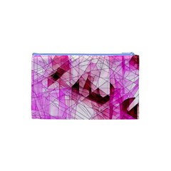 Pink Abstract Lineart Cosmetic Bag (Small) from ArtsNow.com Back