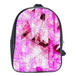 Pink Abstract Lineart School Bag (Large)