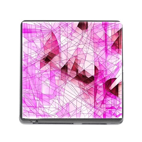 Pink Abstract Lineart Memory Card Reader (Square 5 Slot) from ArtsNow.com Front