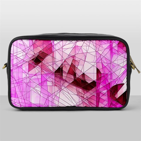 Pink Abstract Lineart Toiletries Bag (One Side) from ArtsNow.com Front