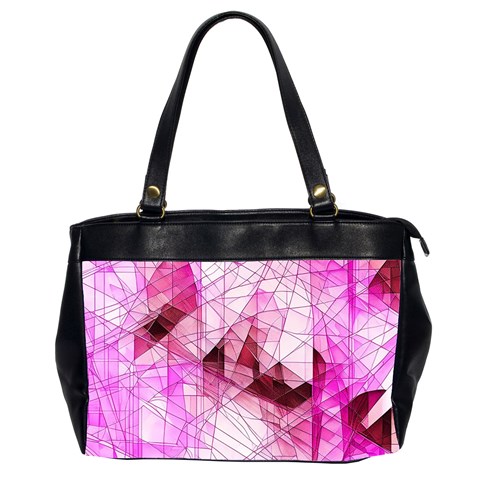 Pink Abstract Lineart Oversize Office Handbag (2 Sides) from ArtsNow.com Front