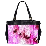 Pink Abstract Lineart Oversize Office Handbag (2 Sides)