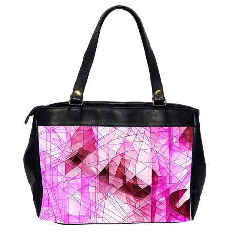 Pink Abstract Lineart Oversize Office Handbag (2 Sides) from ArtsNow.com Back