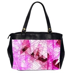 Pink Abstract Lineart Oversize Office Handbag (2 Sides) from ArtsNow.com Back