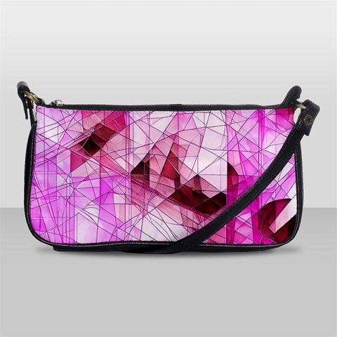 Pink Abstract Lineart Shoulder Clutch Bag from ArtsNow.com Front