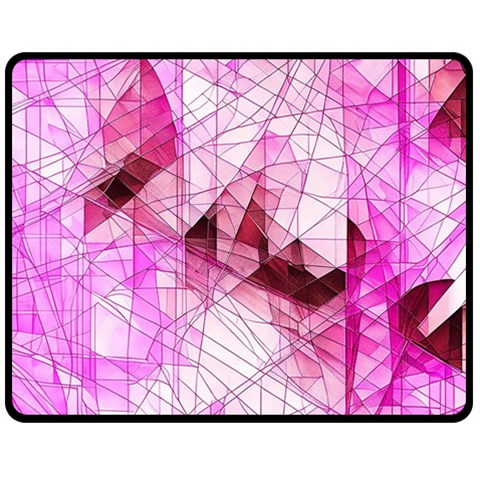 Pink Abstract Lineart Fleece Blanket (Medium) from ArtsNow.com 60 x50  Blanket Front