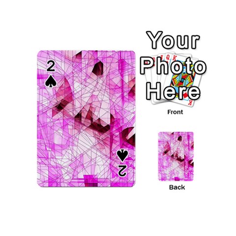 Pink Abstract Lineart Playing Cards 54 Designs (Mini) from ArtsNow.com Front - Spade2