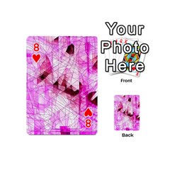 Pink Abstract Lineart Playing Cards 54 Designs (Mini) from ArtsNow.com Front - Heart8