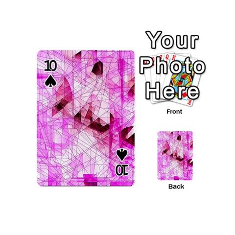 Pink Abstract Lineart Playing Cards 54 Designs (Mini) from ArtsNow.com Front - Spade10