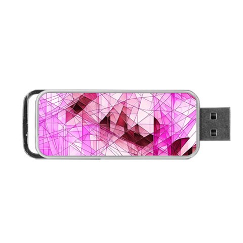 Pink Abstract Lineart Portable USB Flash (Two Sides) from ArtsNow.com Front