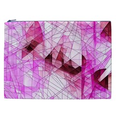 Pink Abstract Lineart Cosmetic Bag (XXL) from ArtsNow.com Front